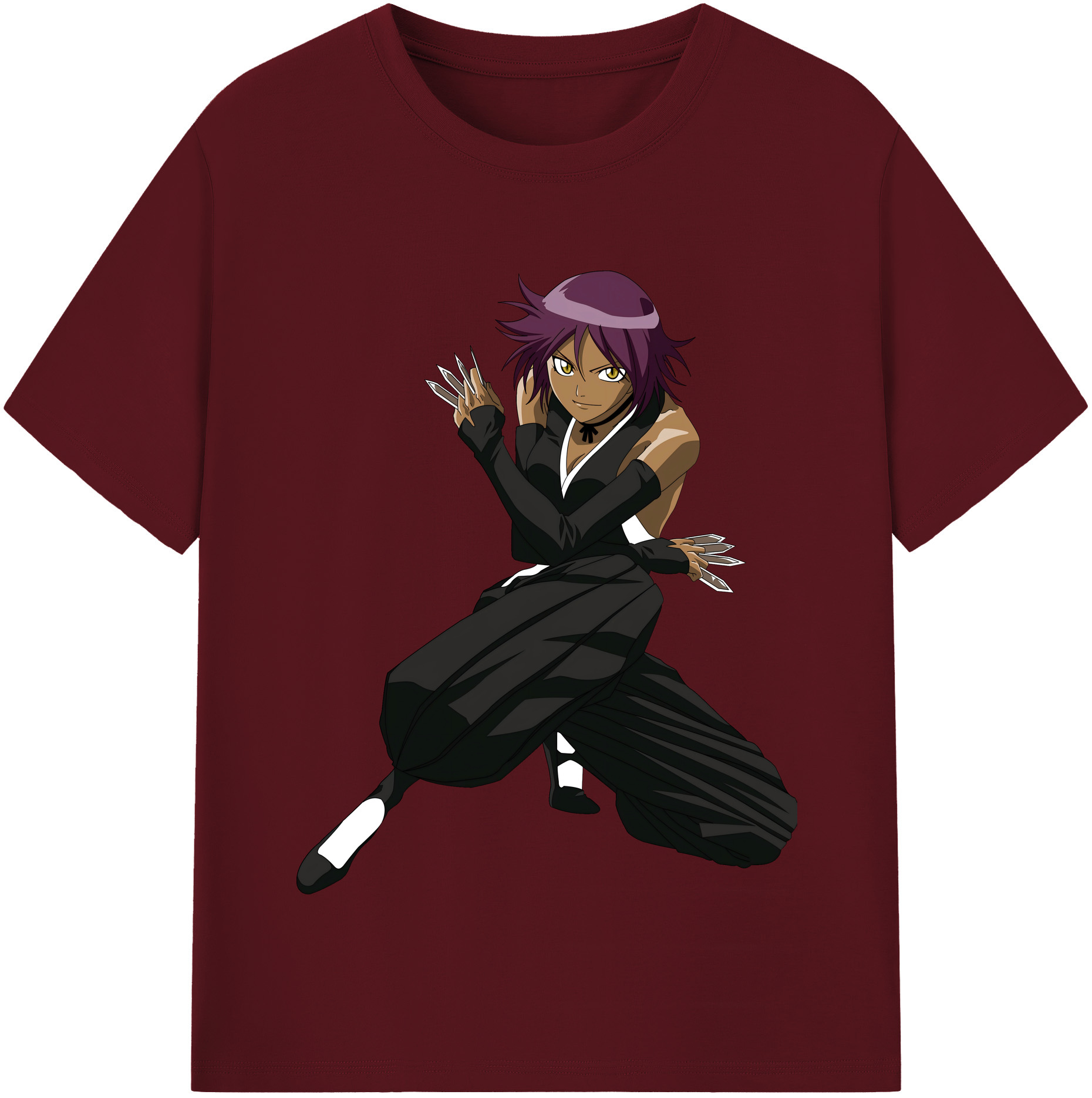 （画像用） ブリーチ 四楓院 夜一（しほういん よるいち） BLEACH Shihouin Yoruichi 綿100％半袖Tシャツ（フロントプリント）